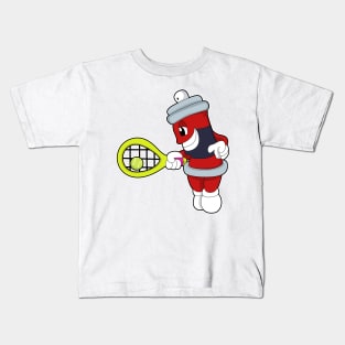 Spray at Tennis with Tennis racket Kids T-Shirt